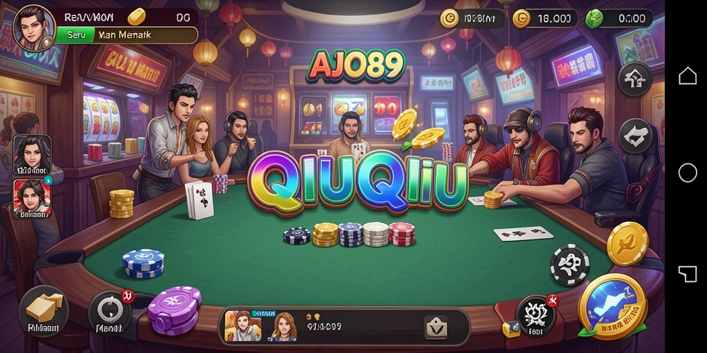 Tampilan gameplay QiuQiu yang seru dan mendebarkan.