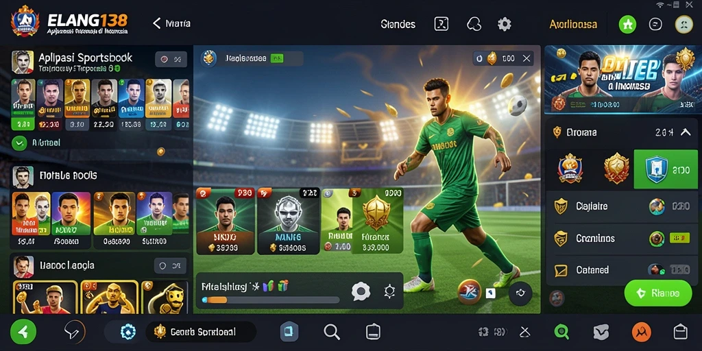 Tampilan menarik dan interaktif dari aplikasi Sportsbook ELANG138.