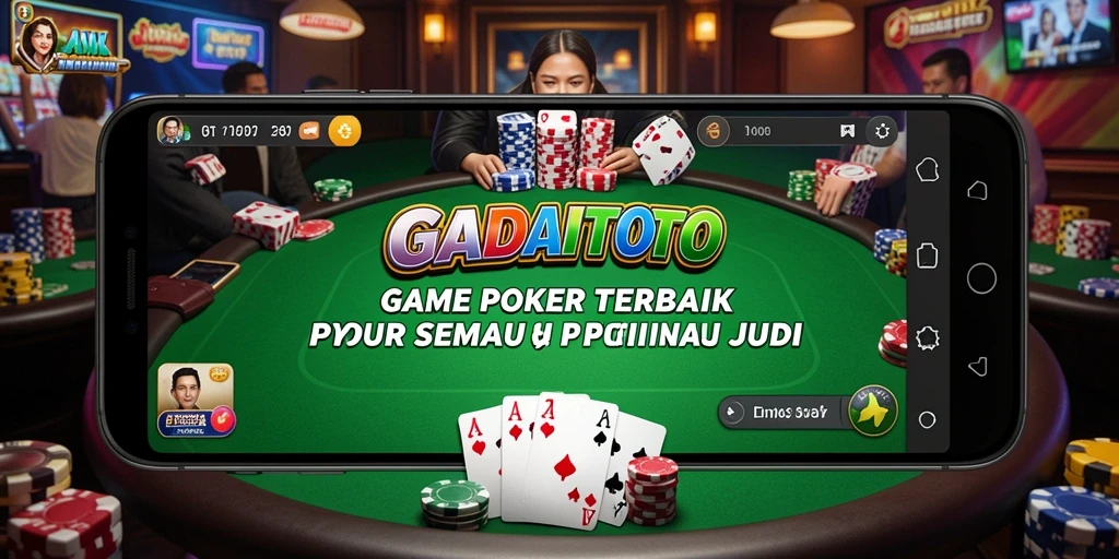 Tangkapan layar utama GADAITOTO menampilkan aksi seru permainan Poker.