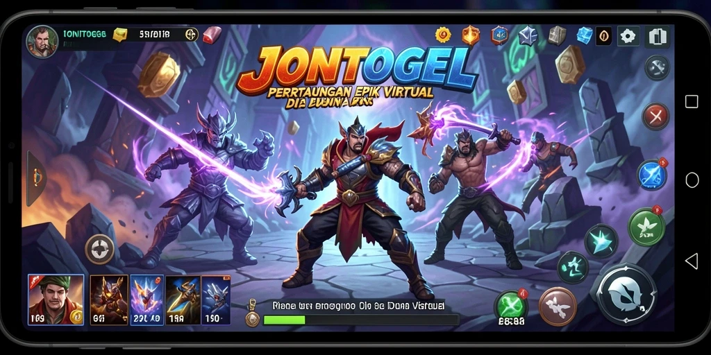 Tangkapan layar gameplay JONITOGEL yang penuh aksi dan pertarungan seru.
