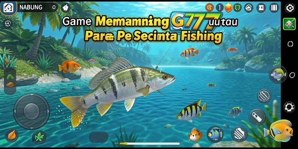 Tampilan gameplay yang menakjubkan dari NABUNG77 saat memancing.
