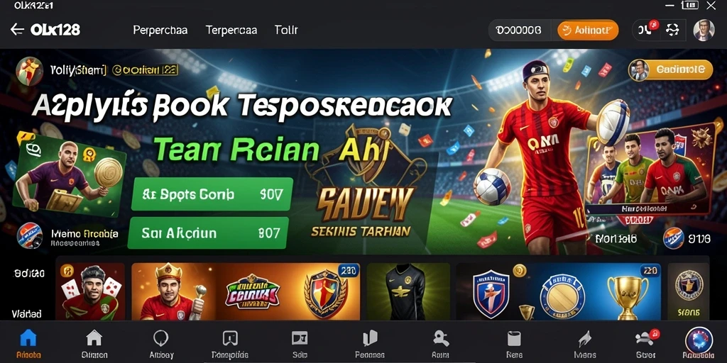 Tampilan antarmuka OLX128 yang menarik untuk permainan Sportsbook.