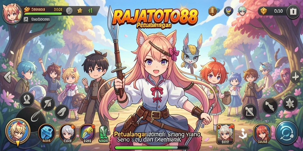 Screenshot gameplay RAJATOTO88 menampilkan aksi seru dalam dunia anime.