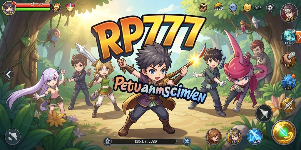 Screenshot dari gameplay RP777 yang menampilkan seni Anime yang menarik.