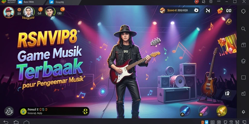 Tangkapan layar utama RSNVIP8 menampilkan gameplay muzik yang dinamis dan interaktif.