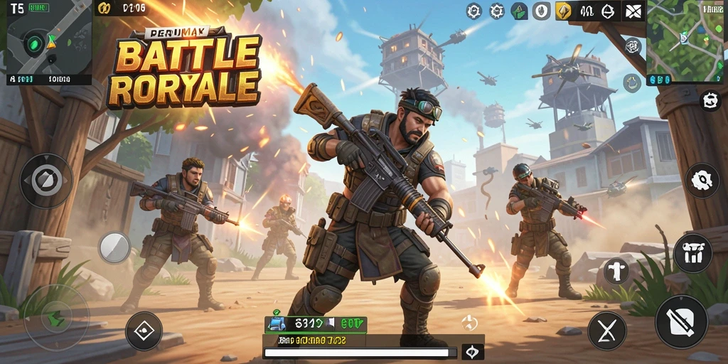T6 menampilkan aksi seru dalam permainan Battle Royale yang menegangkan.