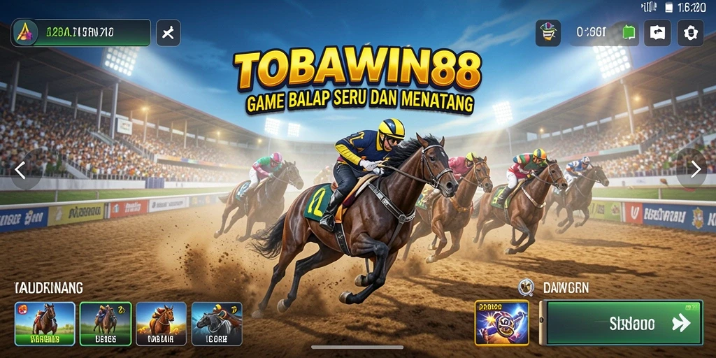 Gameplay Racing seru dan mendebarkan di TOBAWIN88.