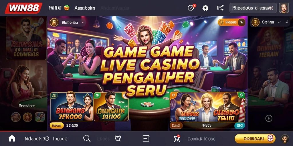 Gameplay Live Casino di WIN88 dengan dealer langsung dan interaksi nyata.